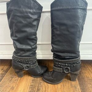 Not Rated Black Embellished Heeled Boots